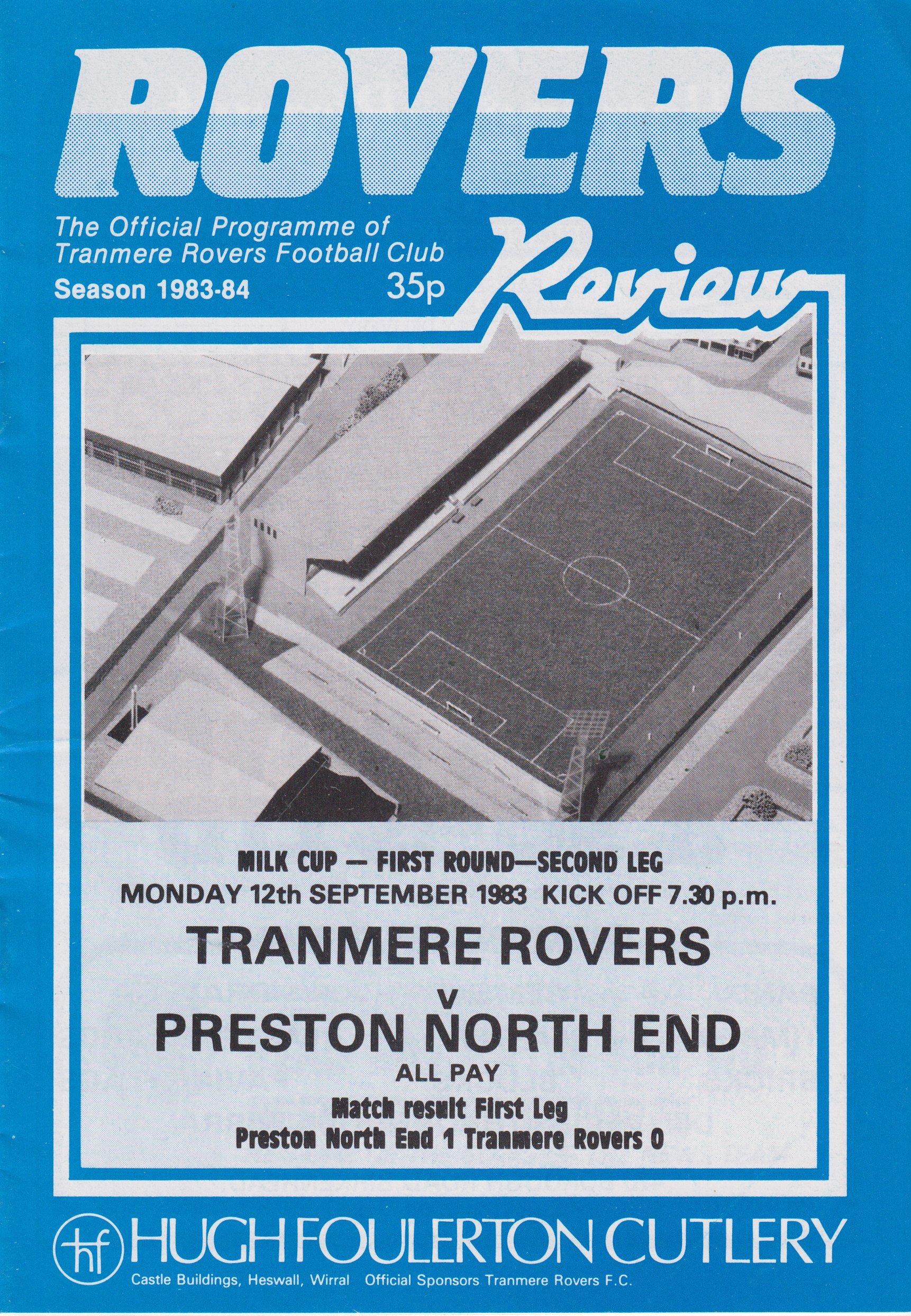 Tranmere Rovers v Preston North End match programme